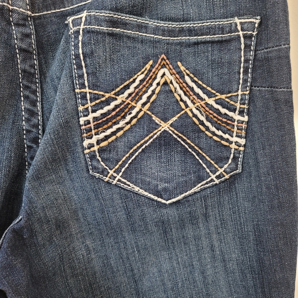 Ariat Real Denim Women 32S Lakeshore Lowrise Boot Rosy Whipstitch Jeans Western - Picture 9 of 14